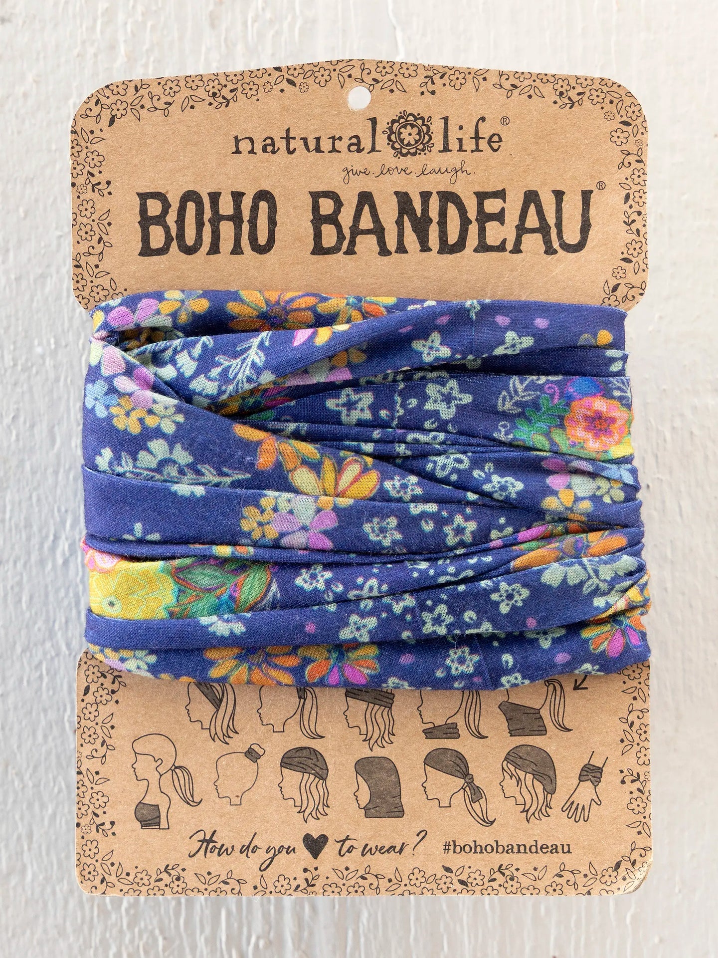 Natural Life Boho Bandeau - Tropic Bandana Navy - Lace and Grace Boutique