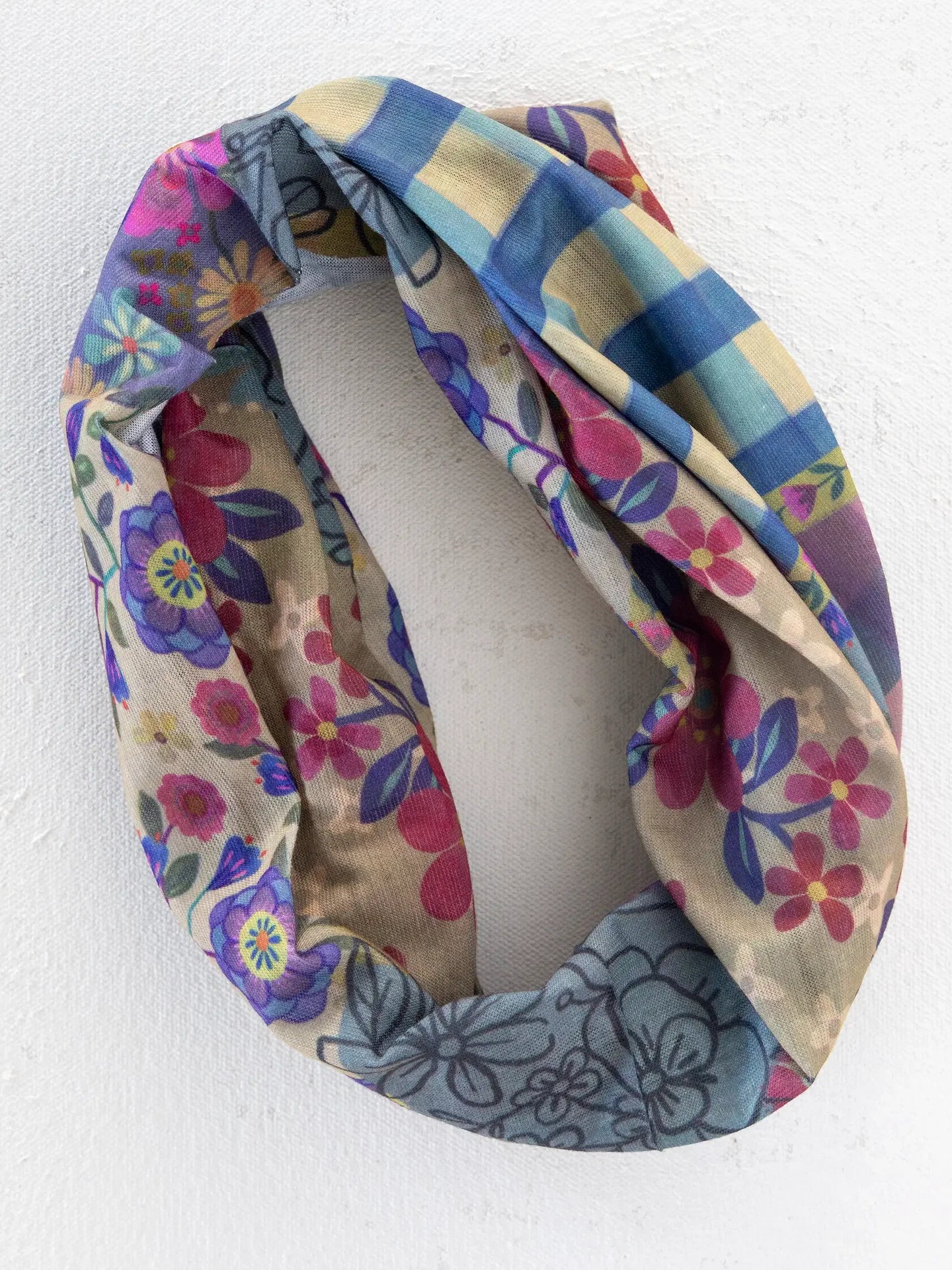 Natural Life Boho Bandeau - Gingham Floral Patchwork - Lace and Grace Boutique