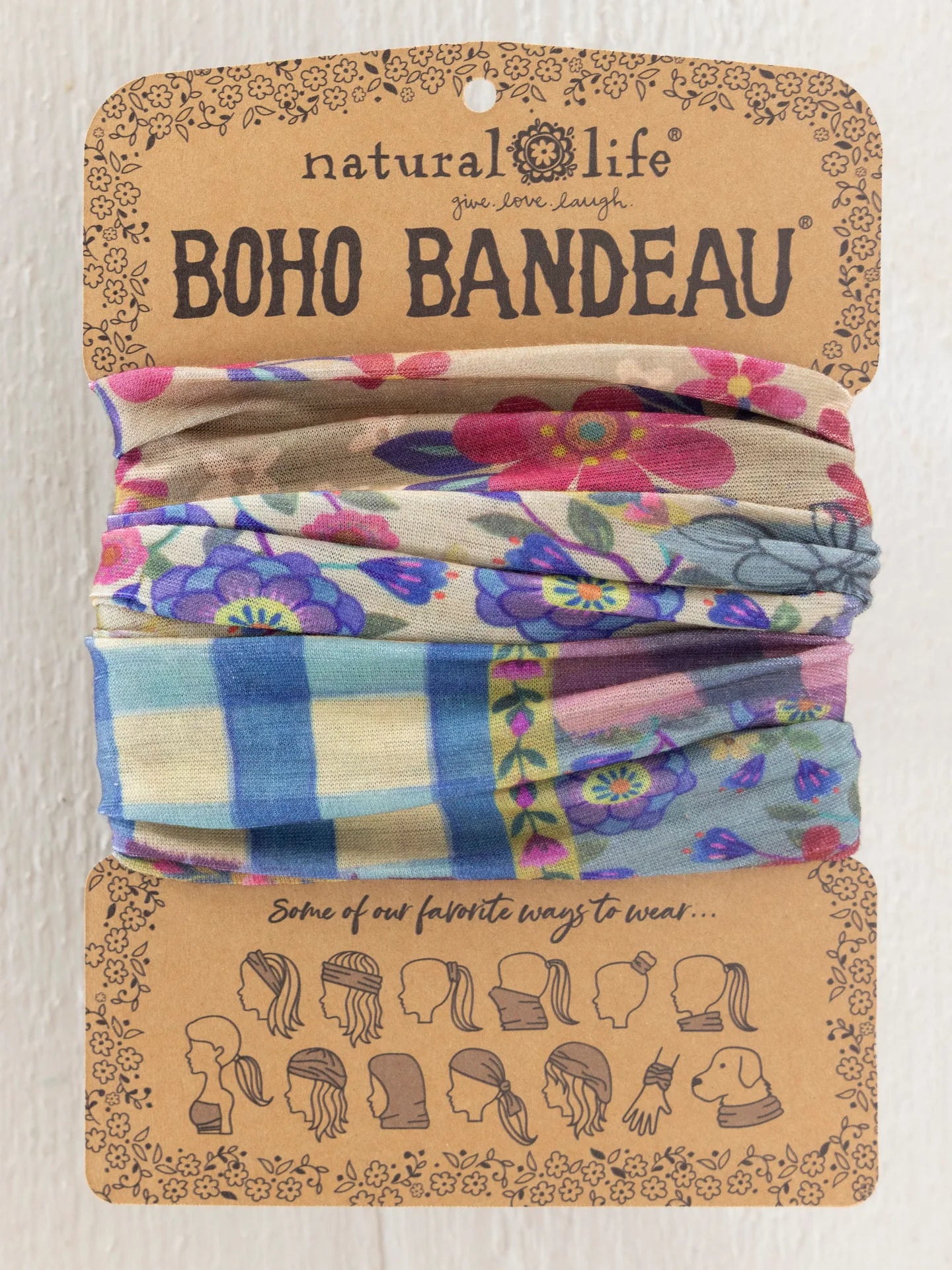 Natural Life Boho Bandeau - Gingham Floral Patchwork - Lace and Grace Boutique