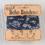 Natural Life Half Boho Bandeau - Black Cream Floral - Lace and Grace Boutique