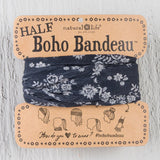 Natural Life Half Boho Bandeau - Black Cream Floral - Lace and Grace Boutique