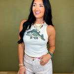 The Bedazzled Bass Graphic Tank - Natural - Lace and Grace Boutique