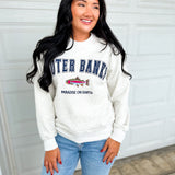 Outer Banks Fish Embroidered Graphic Sweatshirt - Melange