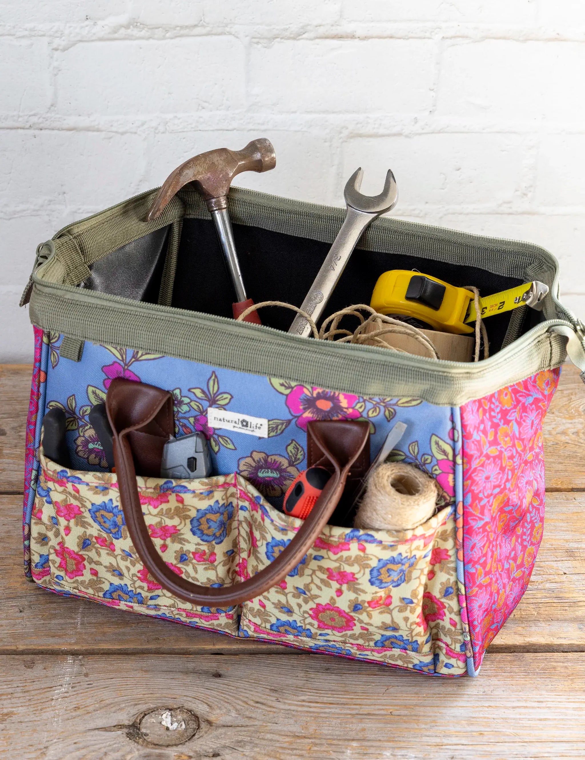 Natural Life Zip Up Tool Bag - Blue Enchanted Wildflowers - Lace and Grace Boutique