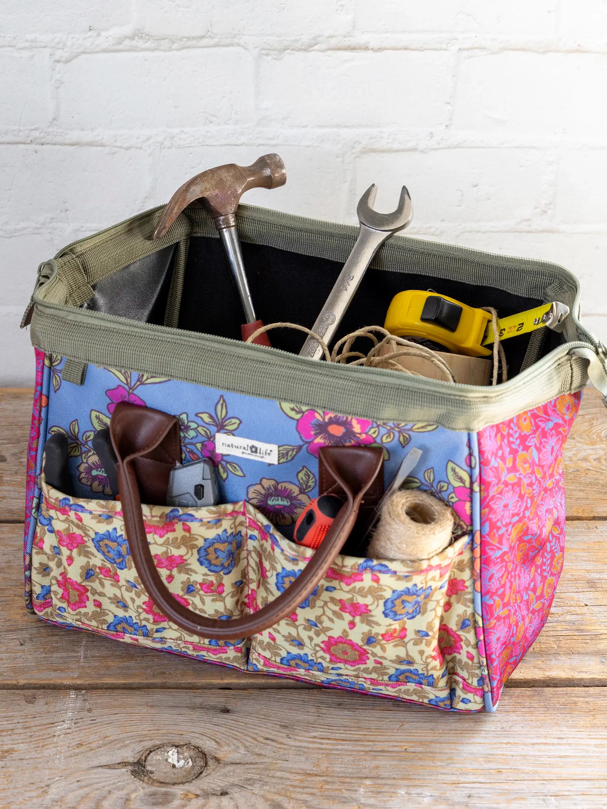 Natural Life Zip Up Tool Bag - Blue Enchanted Wildflowers - Lace and Grace Boutique