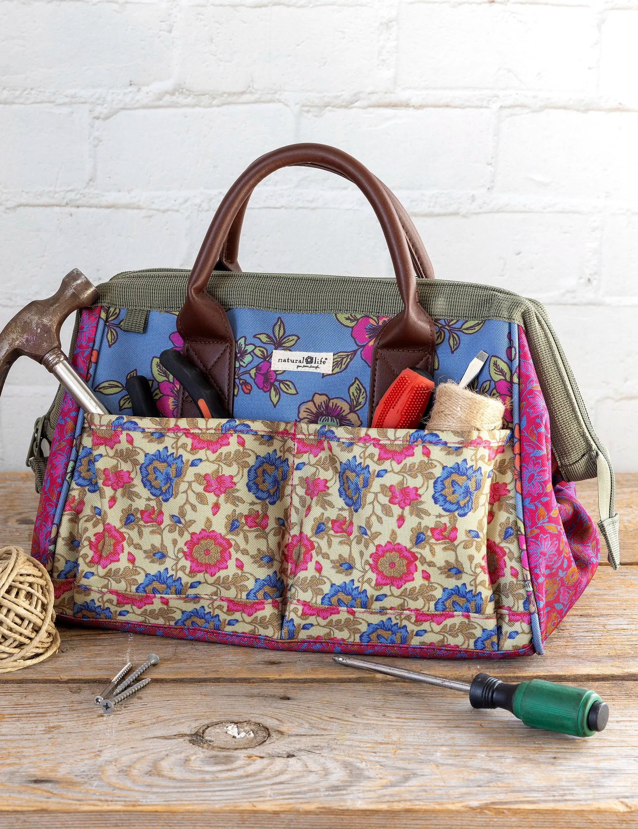 Natural Life Zip Up Tool Bag - Blue Enchanted Wildflowers - Lace and Grace Boutique