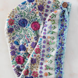 Natural Life Microfiber Hair Wrap - Dusty Blue Flowers