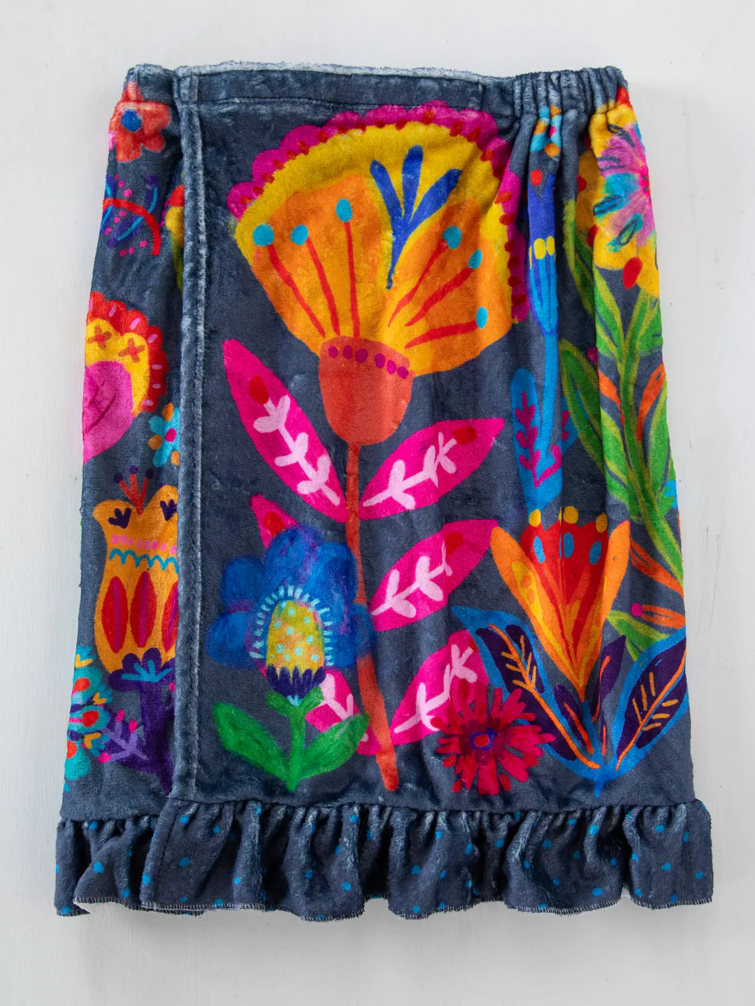 Natural Life Towel Wrap - Navy Folk Flower - Lace and Grace Boutique