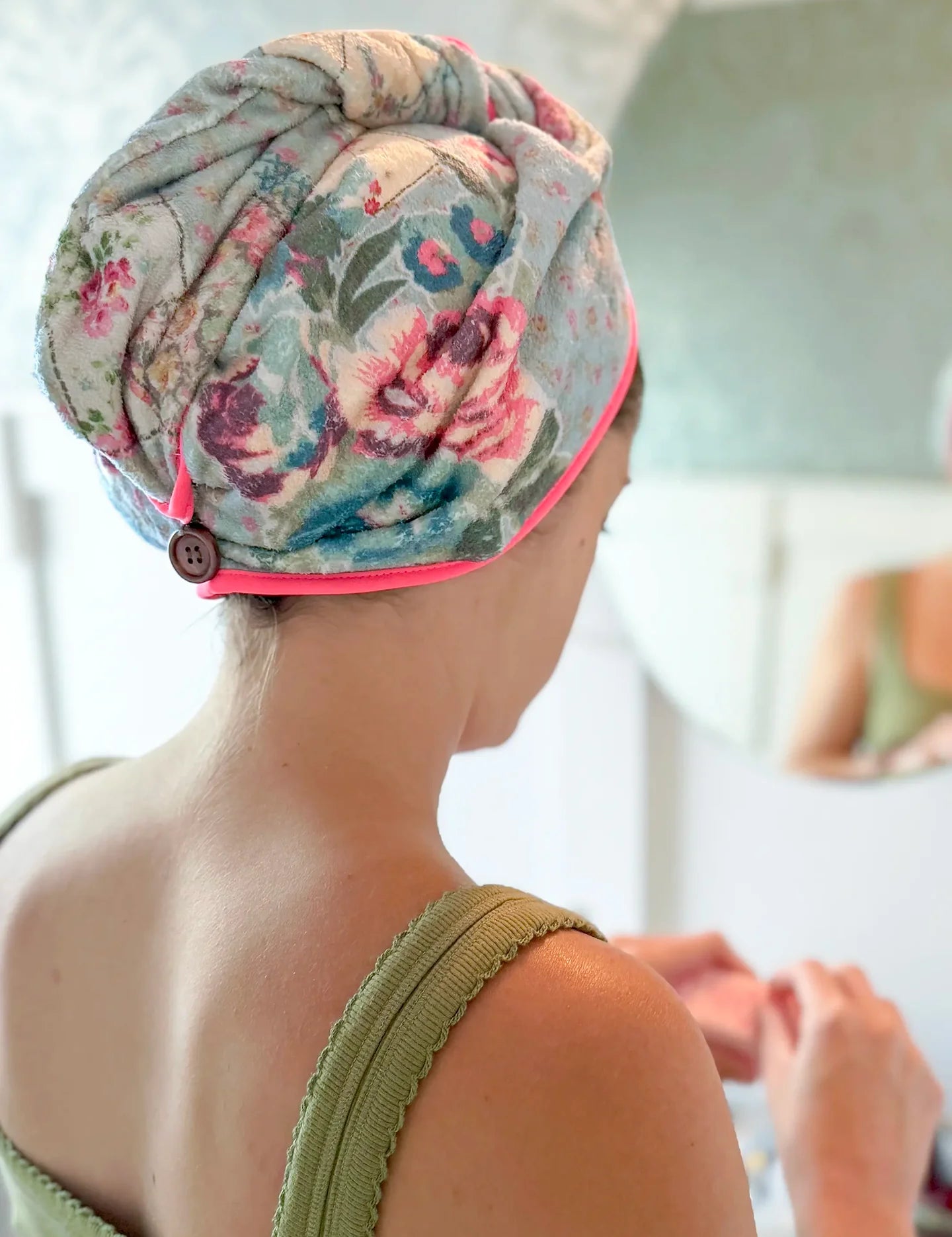 Natural Life Microfiber Hair Towel Wrap - Flea Market Flora - Lace and Grace Boutique