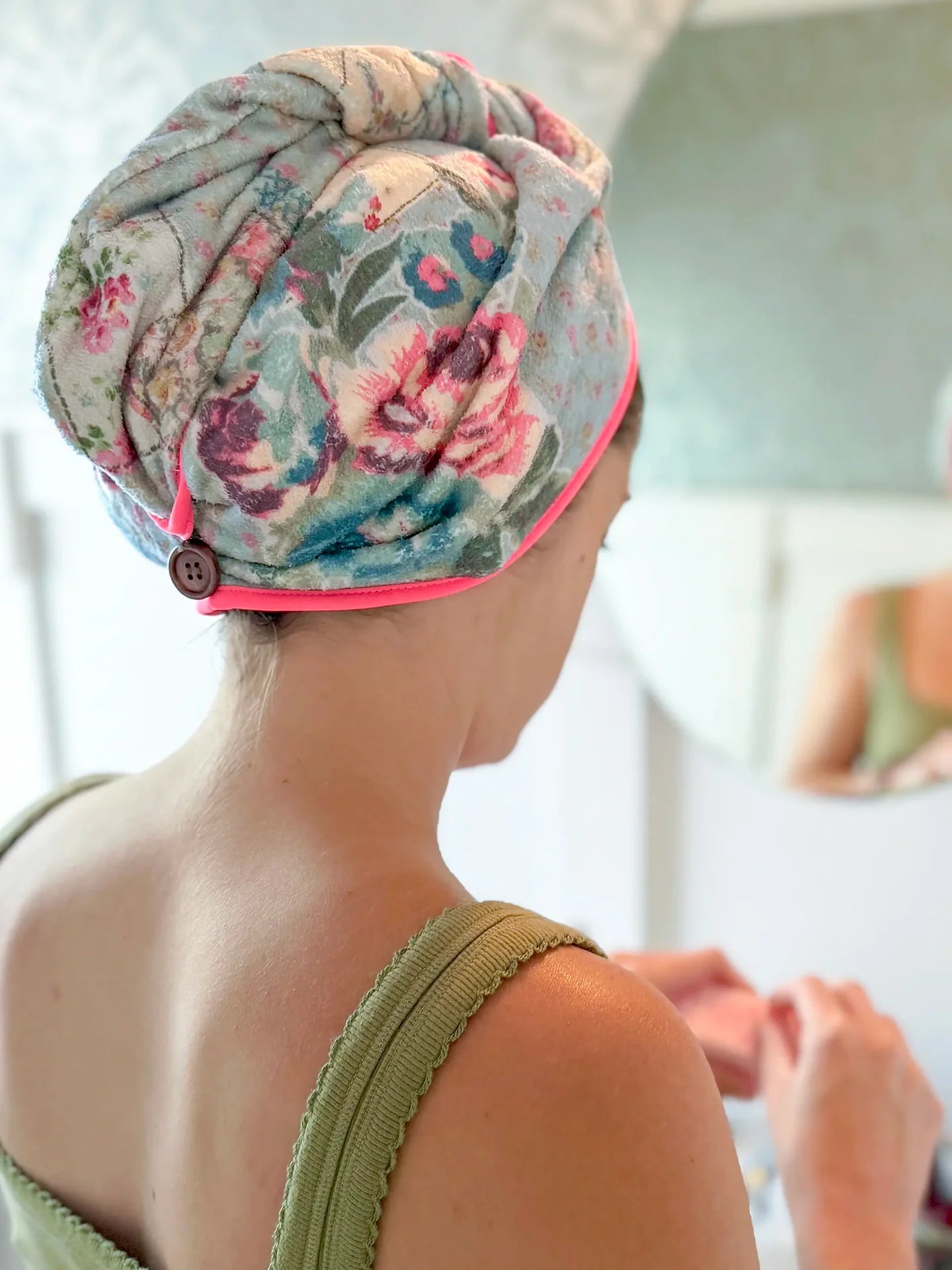 Natural Life Microfiber Hair Towel Wrap - Flea Market Flora - Lace and Grace Boutique