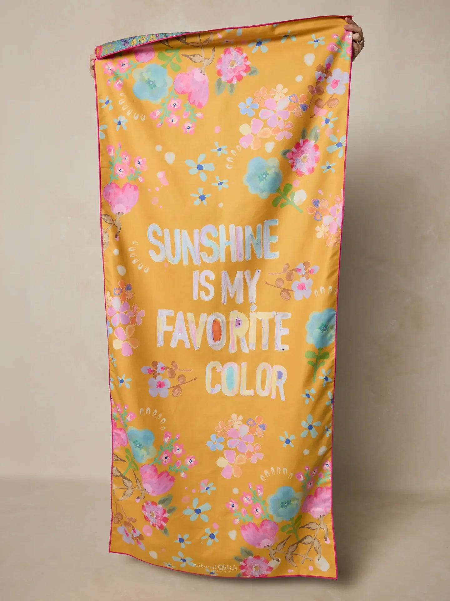 Natural Life Double-Sided Beach Towel - Sunshine Is My Favorite - Lace and Grace Boutique