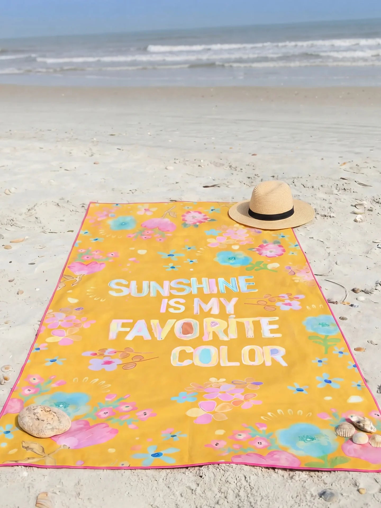 Natural Life Double-Sided Beach Towel - Sunshine Is My Favorite - Lace and Grace Boutique