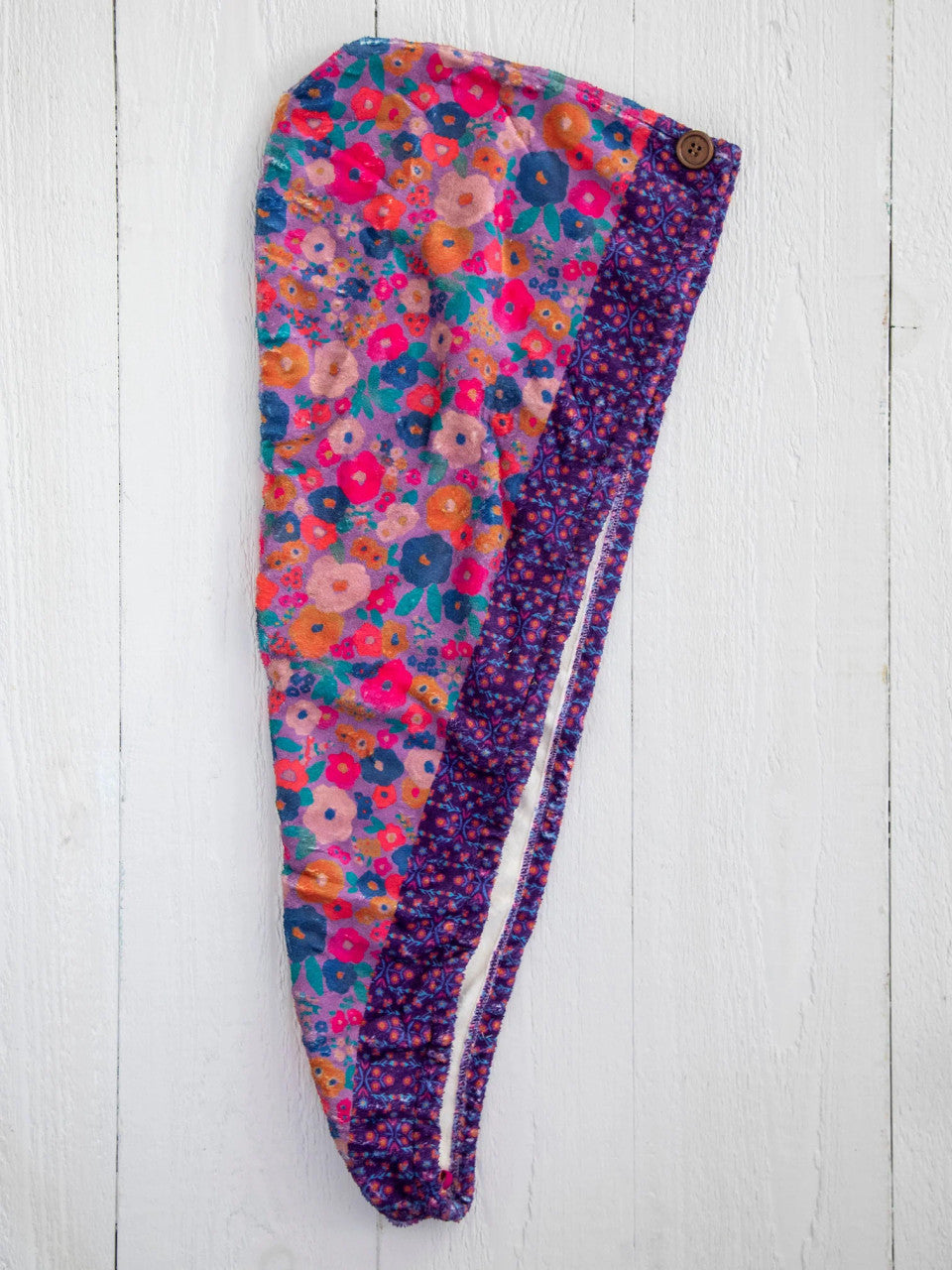 Hair Towel Wrap by Natural Life - Purple Floral - Lace and Grace Boutique