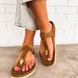 Birkenstock Gizeh Braided Oiled Leather Sandal - Cognac - Lace and Grace Boutique