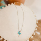 Turquoise Lightning Bolt Necklace - Lace and Grace Boutique