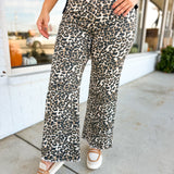 Simply Southern Leopard Printed Straight Leg Denim Pant
