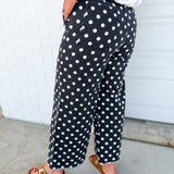 Polka Dot Trouser Pants - Black