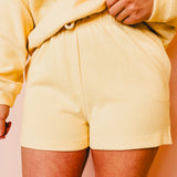 Soft Touch Knit Pullover & Shorts Set - Lemon