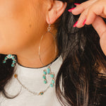 Squash Blossom Turquoise Hoop Earrings - Lace and Grace Boutique