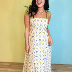 Contrast Tie Floral Maxi Dress - Wildflower - Lace and Grace Boutique