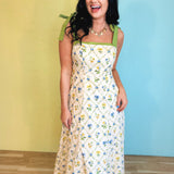 Contrast Tie Floral Maxi Dress - Wildflower - Lace and Grace Boutique