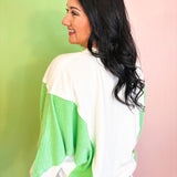 Oversized Colorblock Knit Top - Honeydew - Lace and Grace Boutique