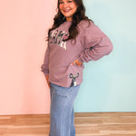 Mama Bow Crewneck Sweatshirt - Soft Purple - Lace and Grace Boutique
