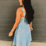 Denim Tank Midi Dress - Light Wash