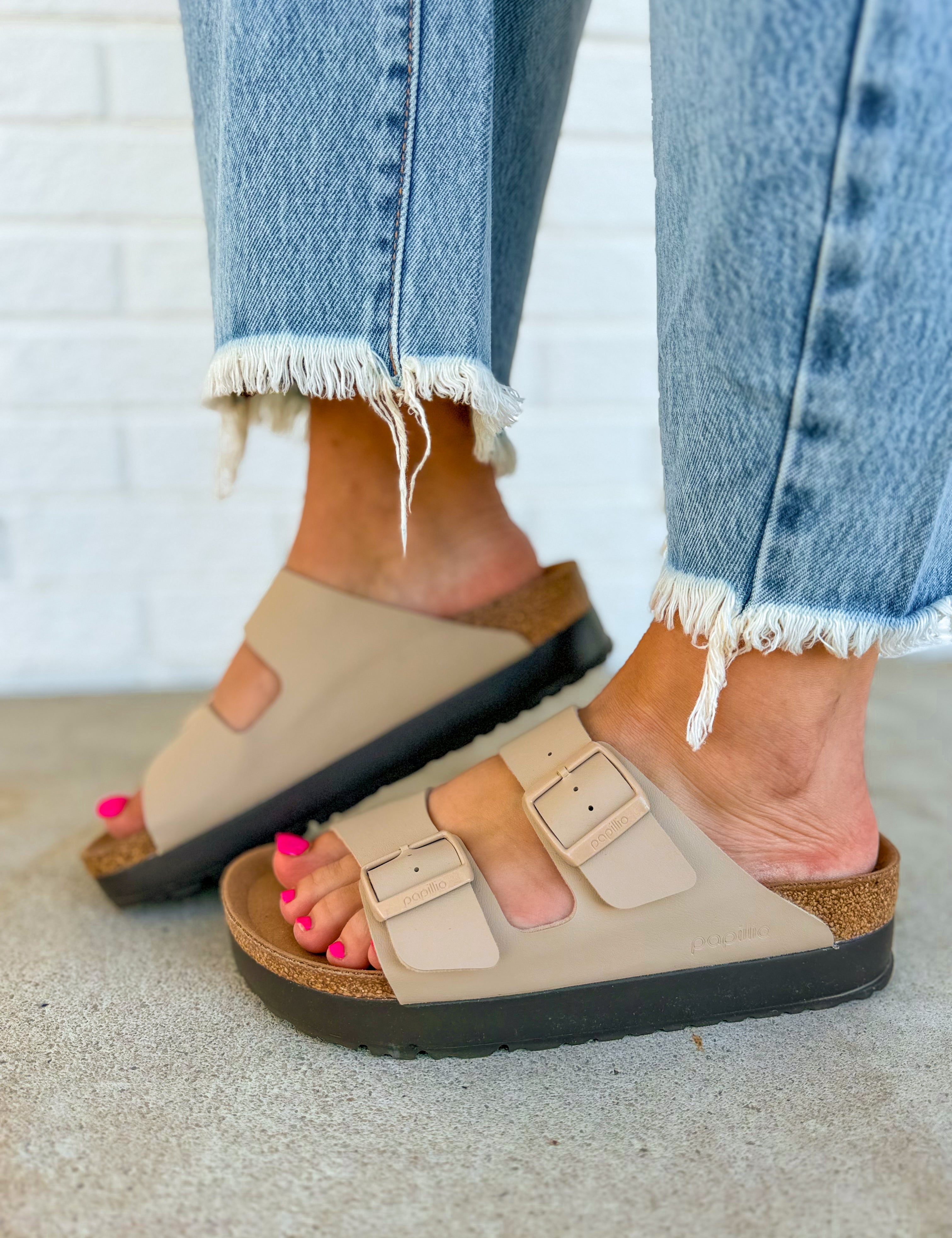 Birkenstock Arizona Pap Flex Platform Sandal - Sandcastle - Lace and Grace Boutique