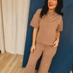 Sweater Knit Top & Pants Set - Mushroom - Lace and Grace Boutique