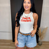 Cool It Cowboy Tank Top - Cream