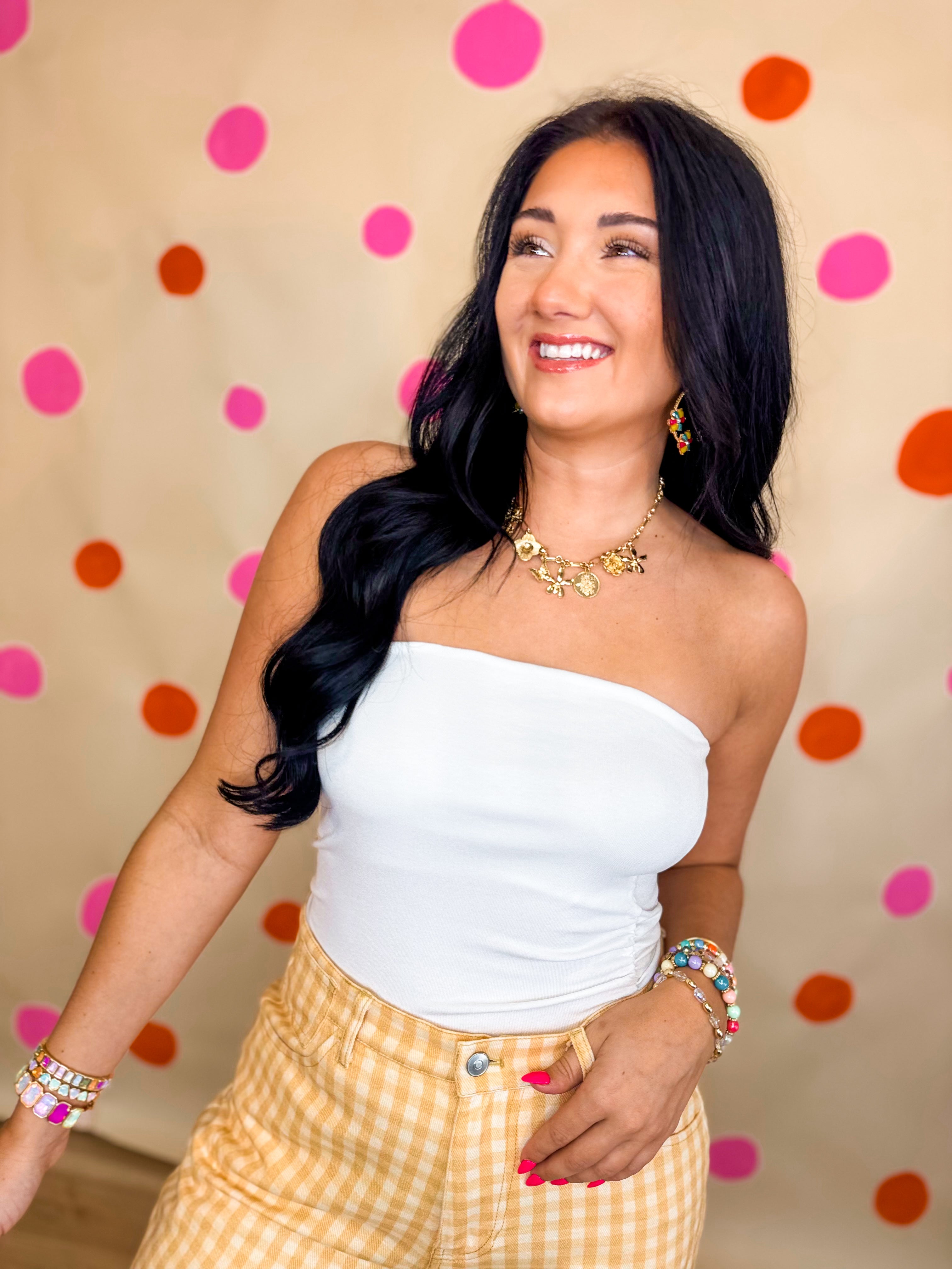 Basic Knit Tube Top - Off White - Lace and Grace Boutique