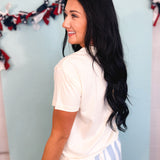 Simply Southern USA Patch Tee - Ivory - Lace and Grace Boutique