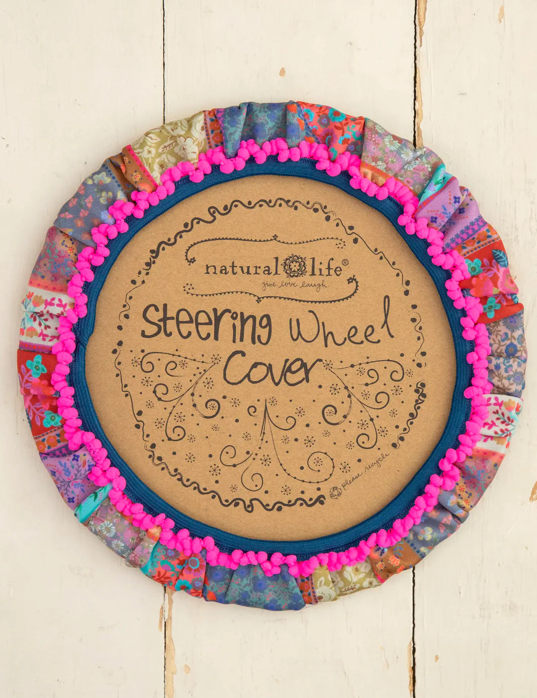Natural Life Steering Wheel Cover - Patchwork - Lace and Grace Boutique
