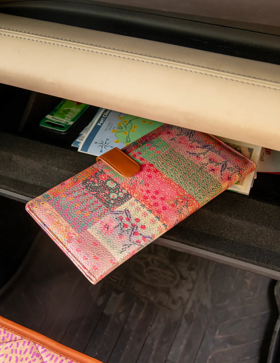 Natural Life Car Document Holder - Pink Watercolor - Lace and Grace Boutique