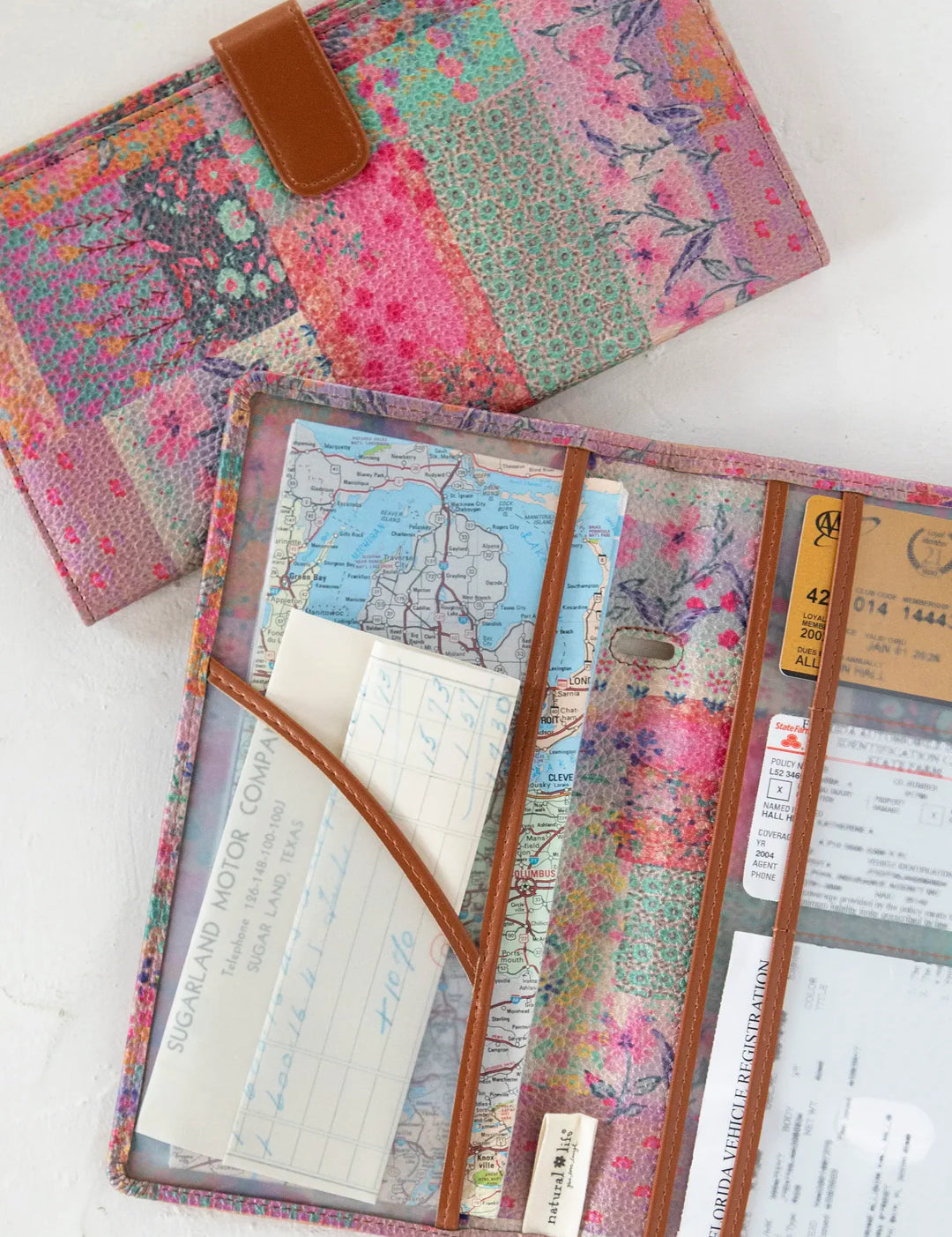 Natural Life Car Document Holder - Pink Watercolor - Lace and Grace Boutique