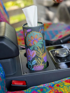 Natural Life Car Tissues, Set of 3 - Navy Folk Flower - Lace and Grace Boutique