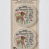 Natural Life Car Coasters, Set of 2 - Dog Best Friend