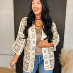 POL Granny Square Crochet Cardigan - Mocha Multi - Lace and Grace Boutique
