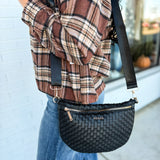 Kedzie Terrace Woven Crossbody - Black - Lace and Grace Boutique