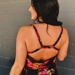 Golden Haze Twisted Strap Maxi Dress - Nightfall Bloom - Lace and Grace Boutique