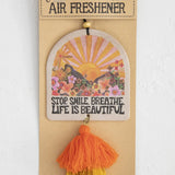 Natural Life Car Air Freshener - Stop. Smile. Breath. - Lace and Grace Boutique