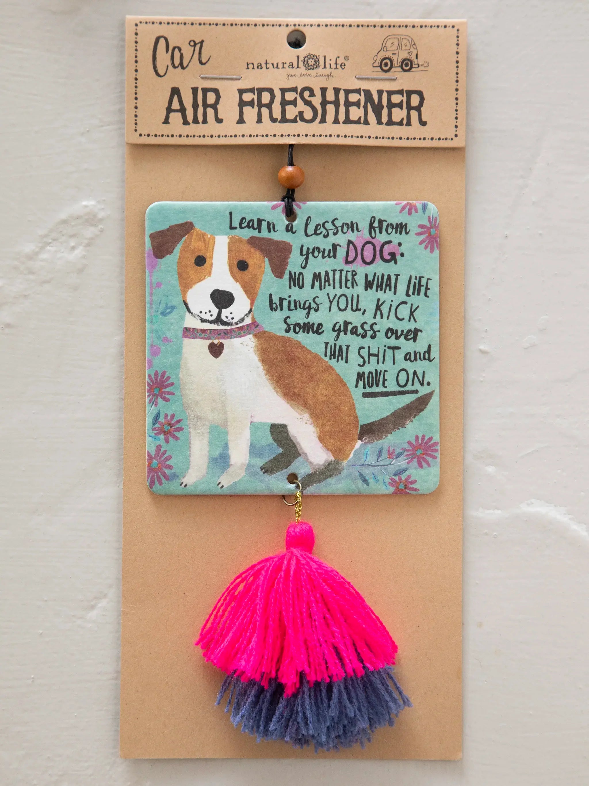 Natural Life Car Air Freshener - Lesson From Your Dog - Lace and Grace Boutique