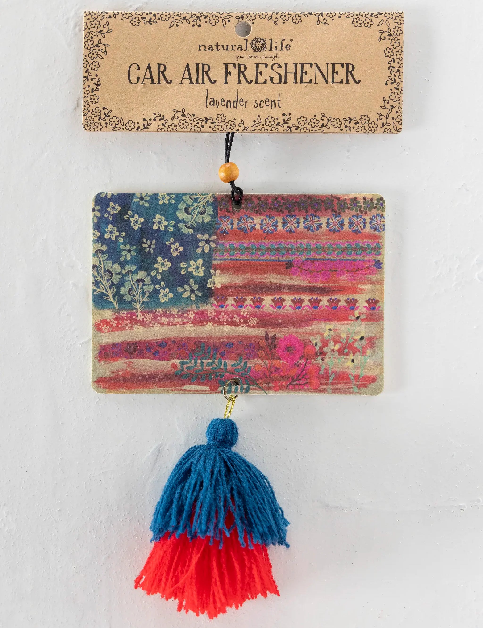 Natural Life Car Air Freshener - American Flag - Lace and Grace Boutique