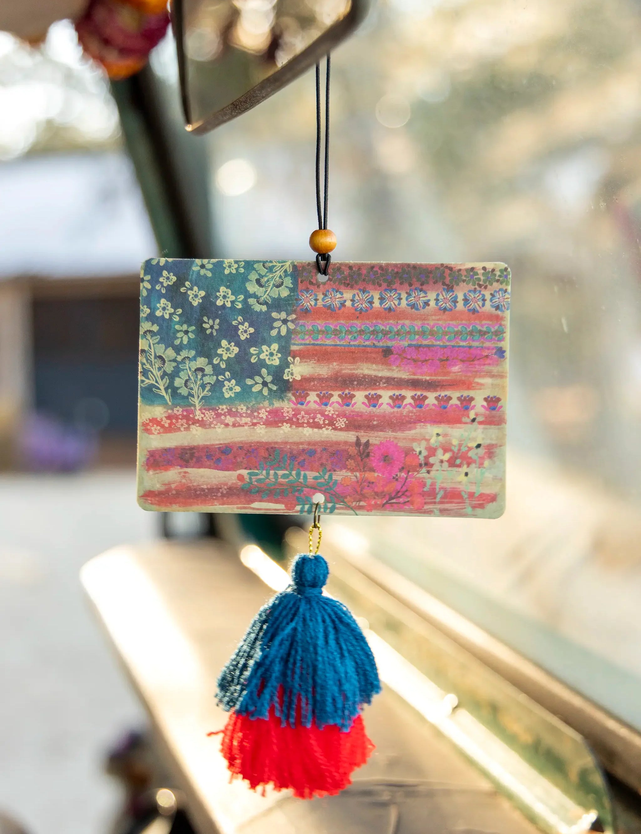 Natural Life Car Air Freshener - American Flag - Lace and Grace Boutique