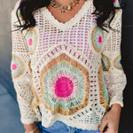 POL Granny Circle Scalloped Edge Crochet Top - Cream/Sage - Lace and Grace Boutique