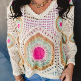 POL Granny Circle Scalloped Edge Crochet Top - Cream/Sage - Lace and Grace Boutique
