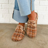 The Teri Tweed Slip On Clog - Chai Multi