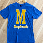 M Greyhounds Distressed Tee - Royal - Lace and Grace Boutique
