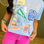 Fishing Club Match Box Graphic Tee - Hydrangea - Lace and Grace Boutique